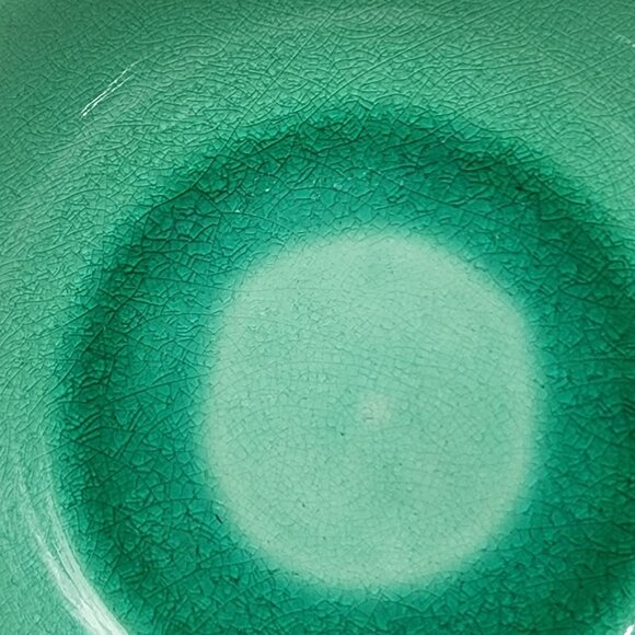 Roscher Stoneware Bowl 7" Green & White Crackle Glaze Dishwasher & Microwave Saf - Picture 3 of 9